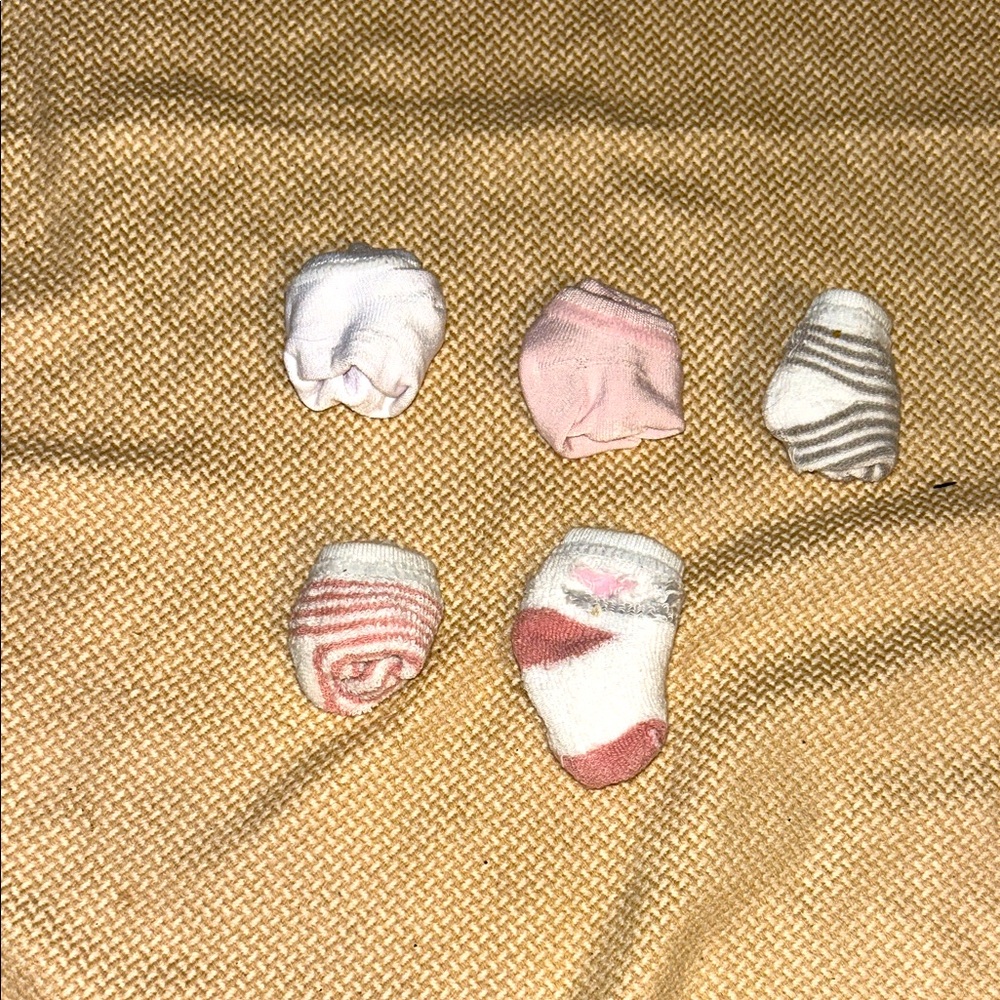 Set of Baby Socks in Pink and Gray